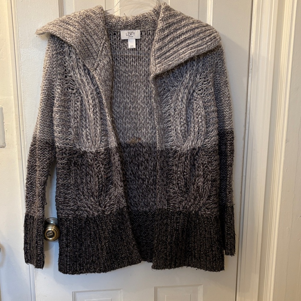 LOFT Gray color block Women's Sweater